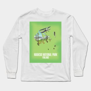 Nuuksio National Park Finland map Long Sleeve T-Shirt